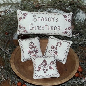 Holiday Samplings- Cross stitch chart, instant download, Plum Pudding NeedleArt