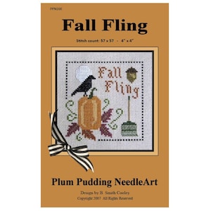 Fall Fling, Digital Cross Stitch Pattern, Plum Pudding NeedleArt
