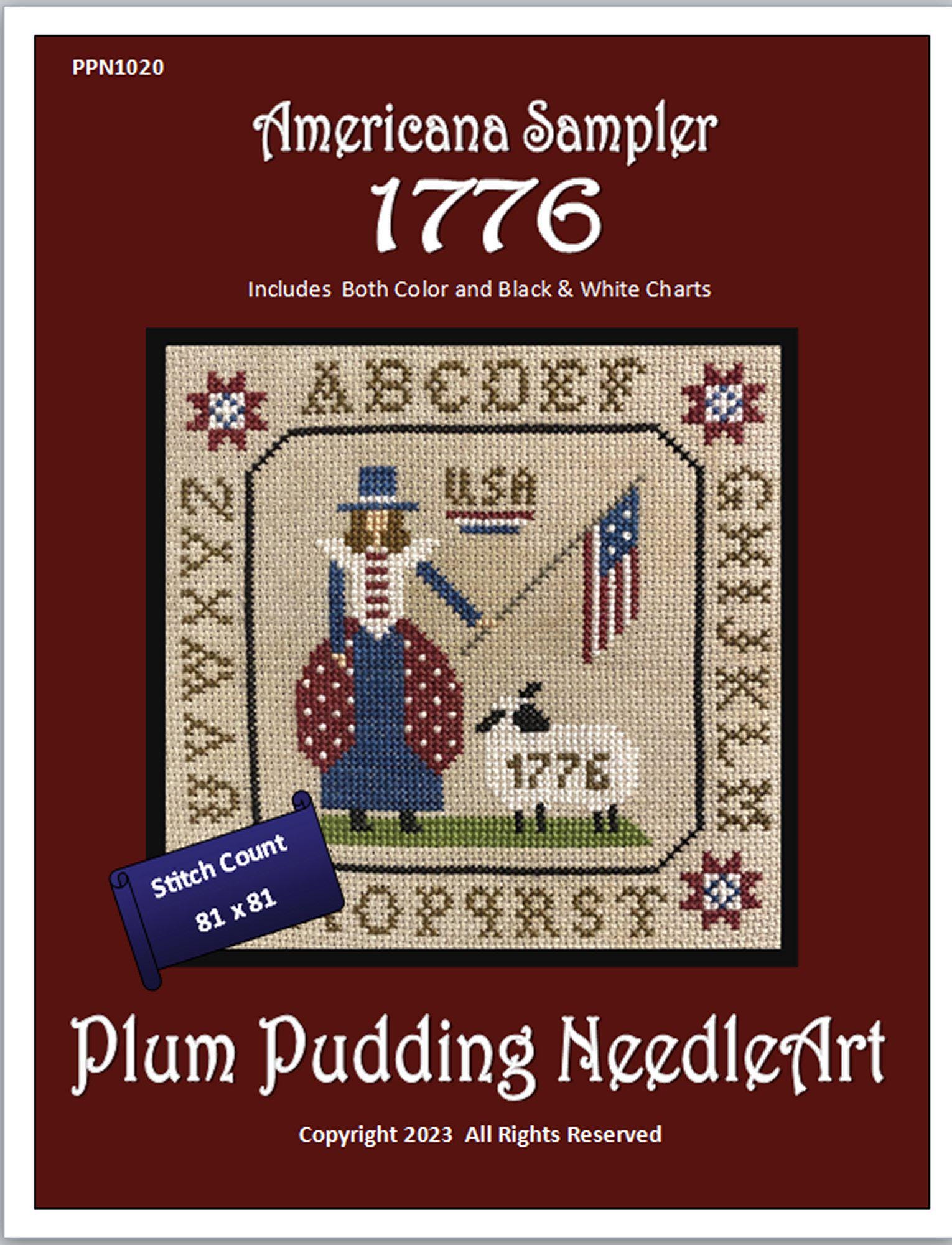 Cross Stitch Pattern, 1776 - Americana Sampler- Digital Download - Etsy