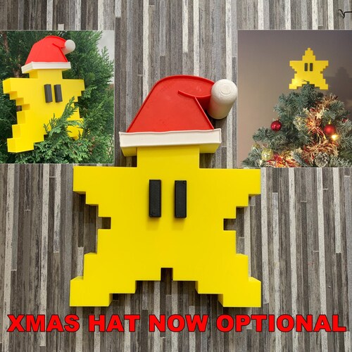 Mario Star Christmas Tree Topper Decoration Super Mario Tree Etsy
