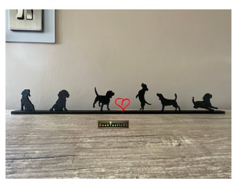 BEAGLE Silhouette Adorno regalo para el amante de los perros o criador de perros / BEAGLE lover gift art / Perro de caza / Beagle lovers Present / Figura de Beagle