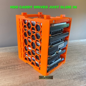 3.5 Inch HDD 5 Hard Drive Caddy Slide in / out - Chia Mining Enclosure Stand - Hard Drive Storage Case - Mount 5 x HDD - Cryptocurrency rig