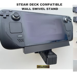 Steamデッキ対応のWALL Proスイベルスタンド／ドック。他に類を見ない、プロ仕様のマルチアングルディスプレイスタンド。マルチアングル壁掛けマウントまたはホルダー。