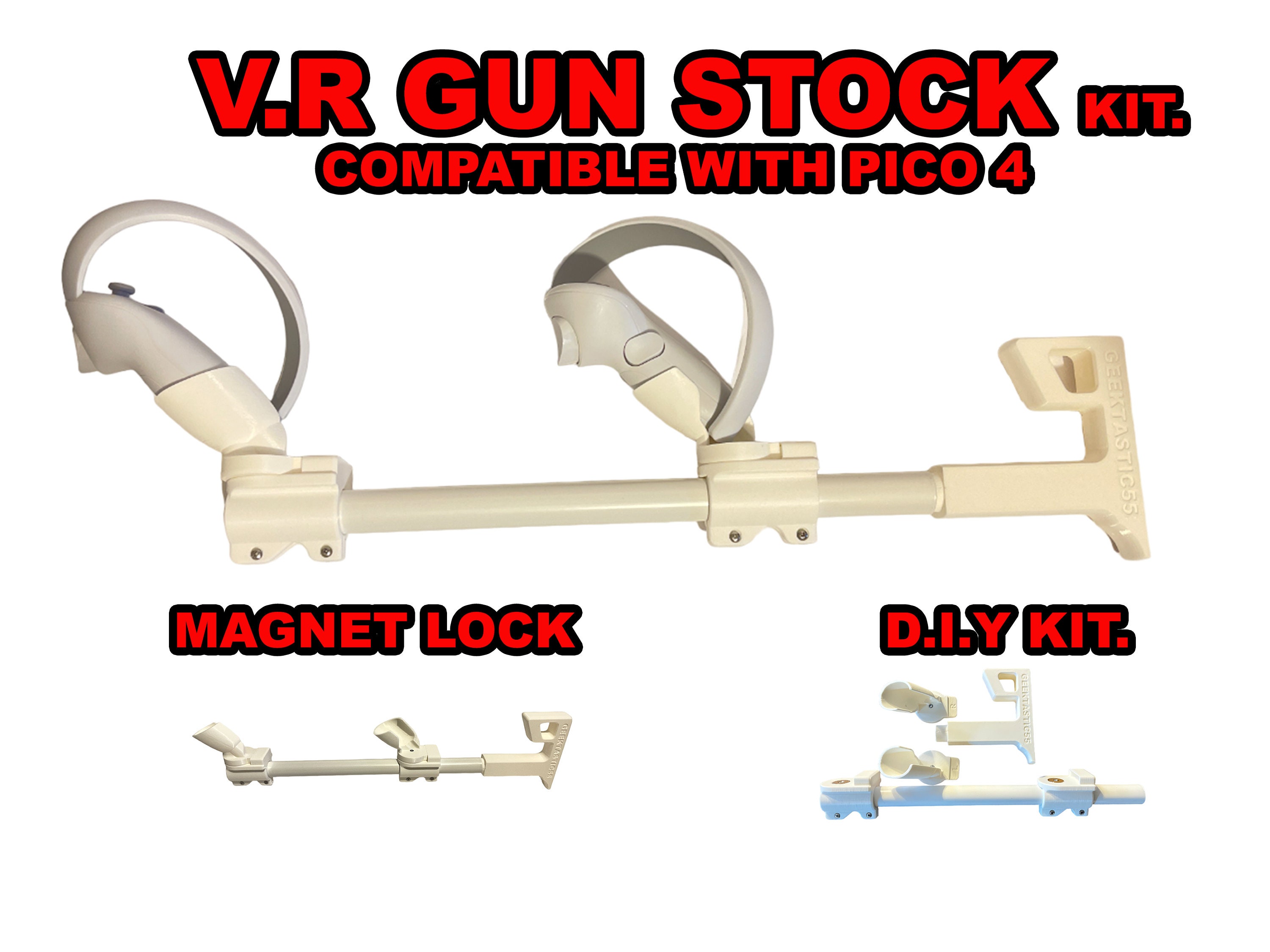 VR Gun Stock Fits Pico 4 Controllers. Gunstock for VR. DIY Kit Everything  Included. First Pico 4 Compatible Stock on the Market and the Best 