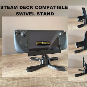 Steam Deck Compatible Pro Swivel Stand / dock. One of a kind. Professional multi angle display stand. Multi angle desk mount or holder.