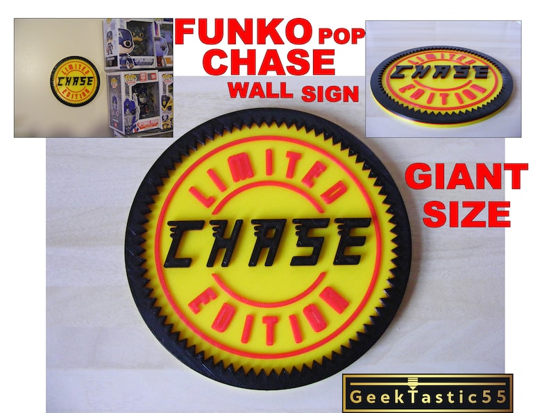 Cartel de pared de Funko Pop Chase. Soporte personalizado Chase funko. pegarse a la pared. Soporte de visualización funko imagen 1