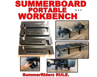SUMMERBOARD Portable Workbench , SummerRiderz carry anywhere workbench legs , Electric Skateboard and Longboard.