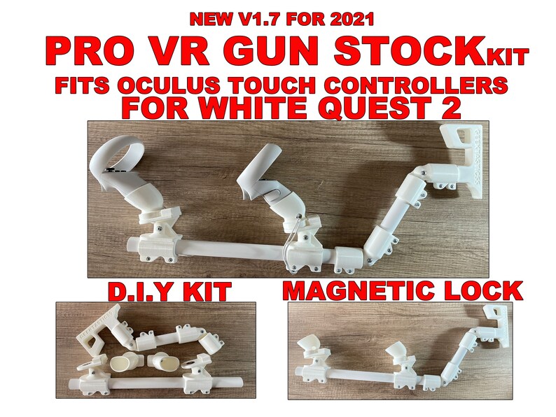 VR Gun Stock PRO fits Oculus Quest 2 touch controllers. Onward Etsy