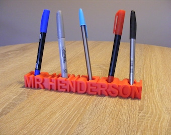 Personalised Pen Holder - Teachers Pencil Pot - Desk Pen Pot - Personalised Teacher Pen Pot - Teachers Gifts - Custom Pen Holder