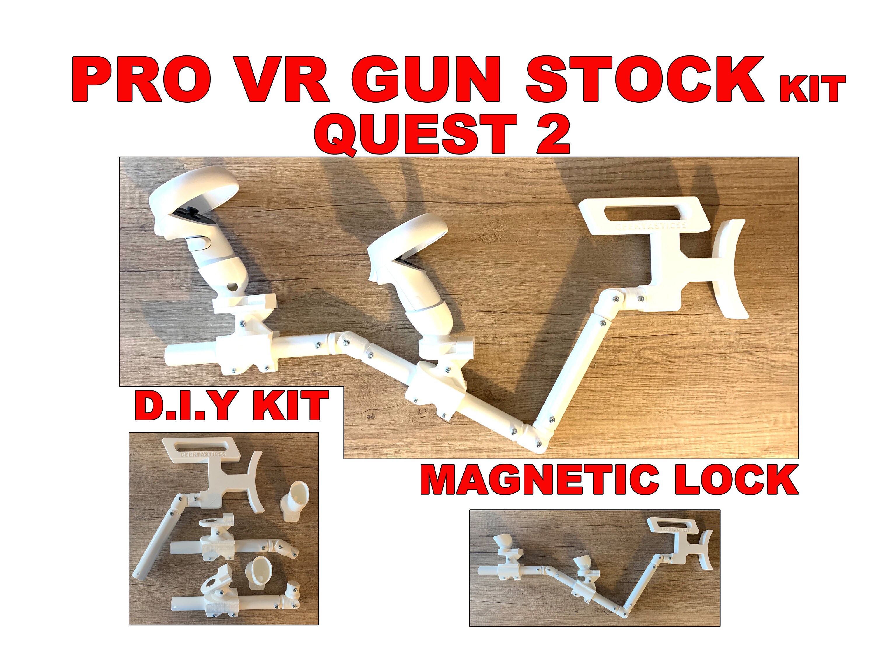 VR Gun Stock PRO fits Oculus Quest 2 touch controllers. Onward Etsy