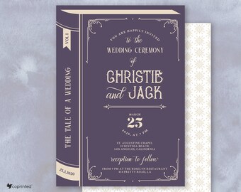 Literary Wedding Invitations Etsy