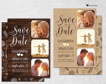 rustic save the date etsy