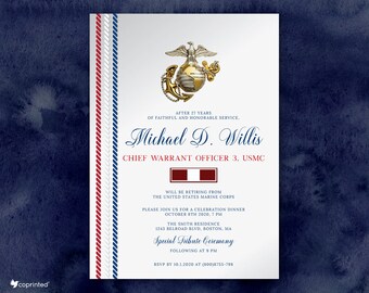 Us Marine Invitation Etsy