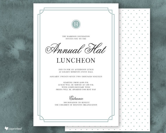 formal hat luncheon invitations