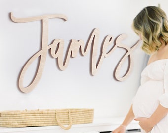 Wooden Name Sign - Nursery Name Sign for Baby Girl or Boy Room with Custom Wooden Letters Baby Shower Gift Wood Name Sign Nursery Decor Art