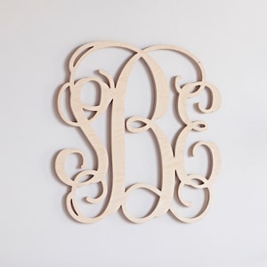 Wooden Monogram, Wall Hanging, Door Hanger, Wedding Monogram, Nursery Monogram, Wooden Initials, Bridal Shower Gift, 3 Letter Monogram, Vine