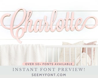 Custom Wooden Name Sign – Nursery Decor, Baby Shower Gift