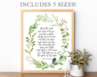 Irish Blessing Wall Art Decor Irish Quote Irish Print Wedding Gift 16x20 11x14 8x10 5x7 DOWNLOAD May The Road Rise To Meet Printable Art