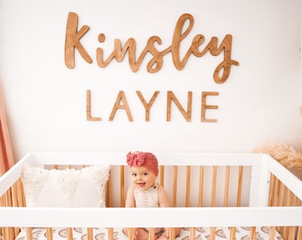 Custom Wood Name Sign – Script & Block Font, Nursery Decor