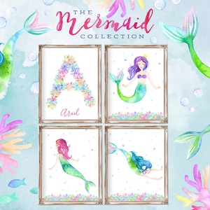 Kids Bathroom Art Mermaid Decor Mermaid Print Mermaid Room Decor Little Girls Room Decor Mermaid Art Print Mermaid Party Mermaid Theme Art