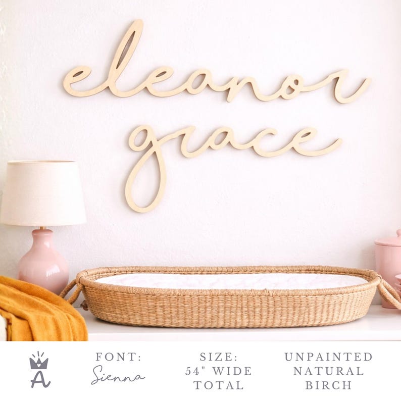 Nursery Decor Name Sign, Boho Baby Name Sign, Custom Wood Name Sign, Neutral Nursery Wall Decor image 4