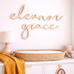 Nursery Decor Name Sign, Boho Baby Name Sign, Custom Wood Name Sign, Neutral Nursery Wall Decor image 3