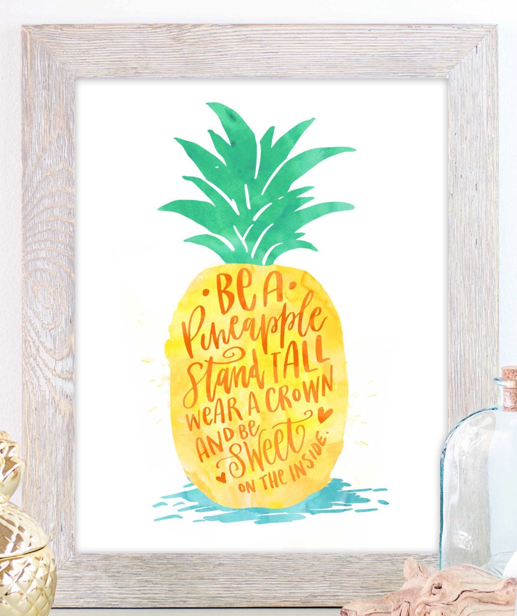 Pineapple Quote Pineapple Print Instant Download Be A | Etsy