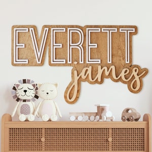 Nursery Name Sign | Wooden Letters for Name Sign Above Crib | Nursery Decor Custom Wood Sign | Nursery Wooden Name | Boy Nursery Name Cutout