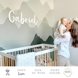 Nursery Decor Name Sign, Boho Baby Name Sign, Custom Wood Name Sign, Neutral Nursery Wall Decor image 17