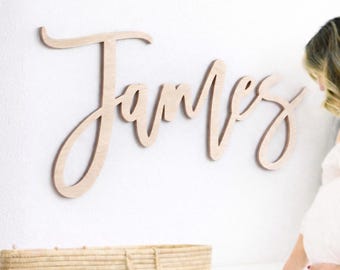 Wooden Name Sign - Nursery Name Sign for Baby Girl or Boy Room with Custom Wooden Letters Baby Shower Gift Wood Name Sign Nursery Decor Art