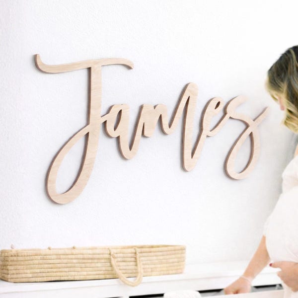 Wooden Name Sign - Nursery Name Sign for Baby Girl or Boy Room with Custom Wooden Letters Baby Shower Gift Wood Name Sign Nursery Decor Art