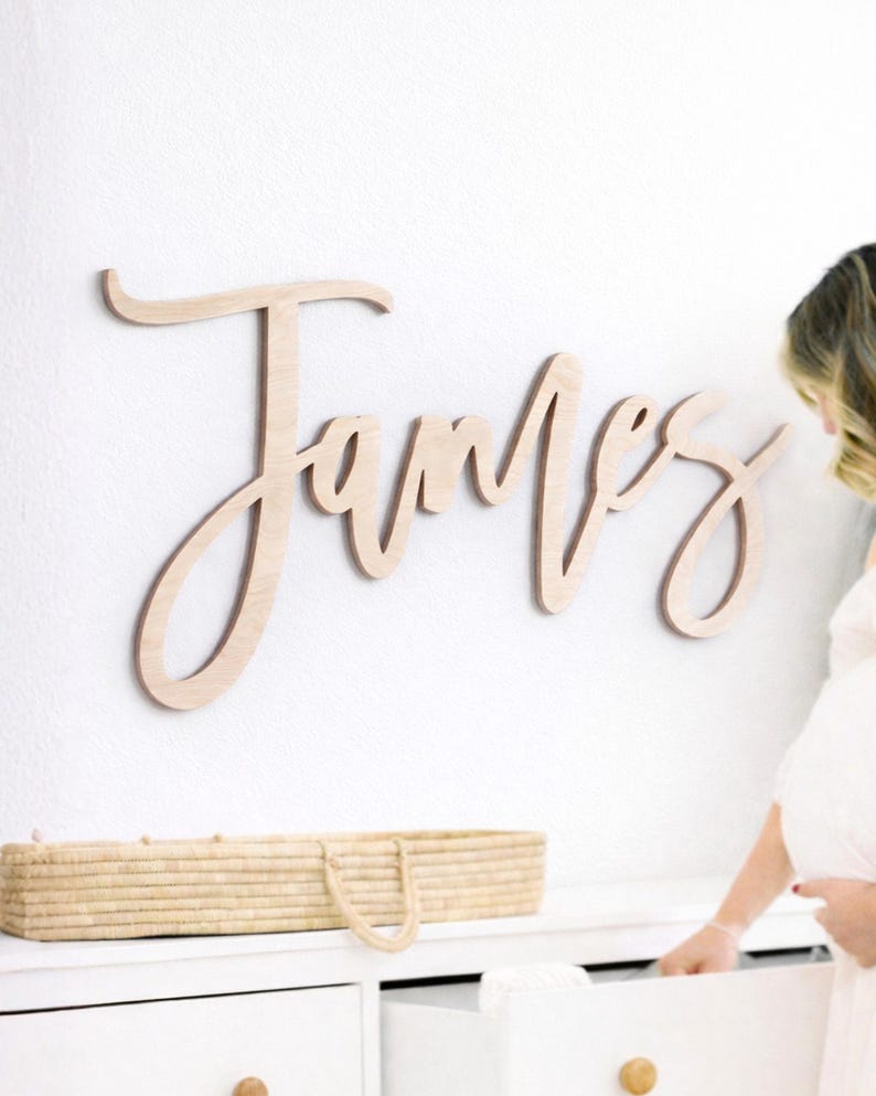 Nursery name sign wood name sign for nursery wall decor with wooden letters for baby boy nursery or baby girl nursery