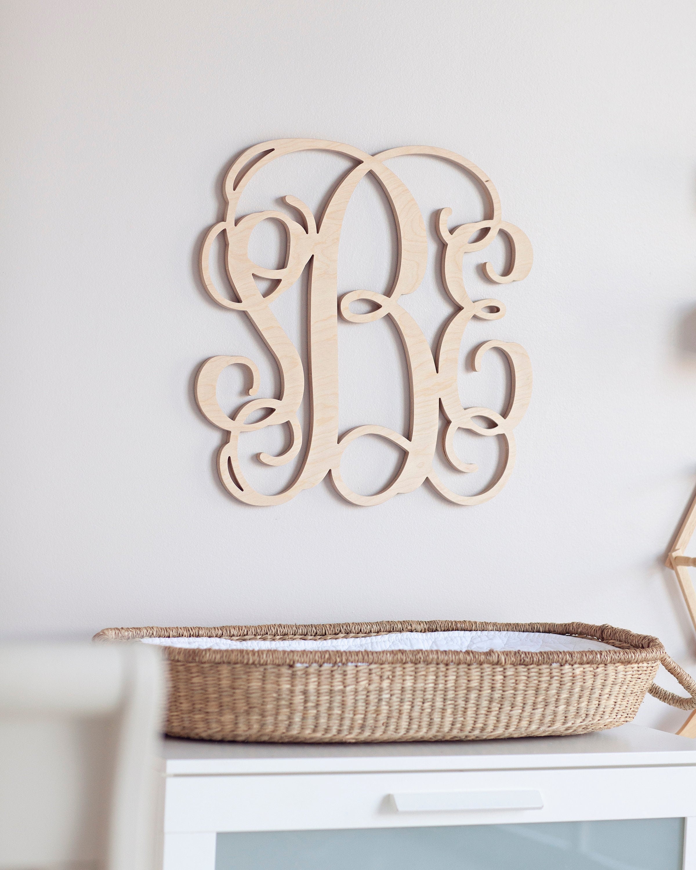 Wooden Monogram Wall Hanging Door Hanger Wedding Monogram | Etsy