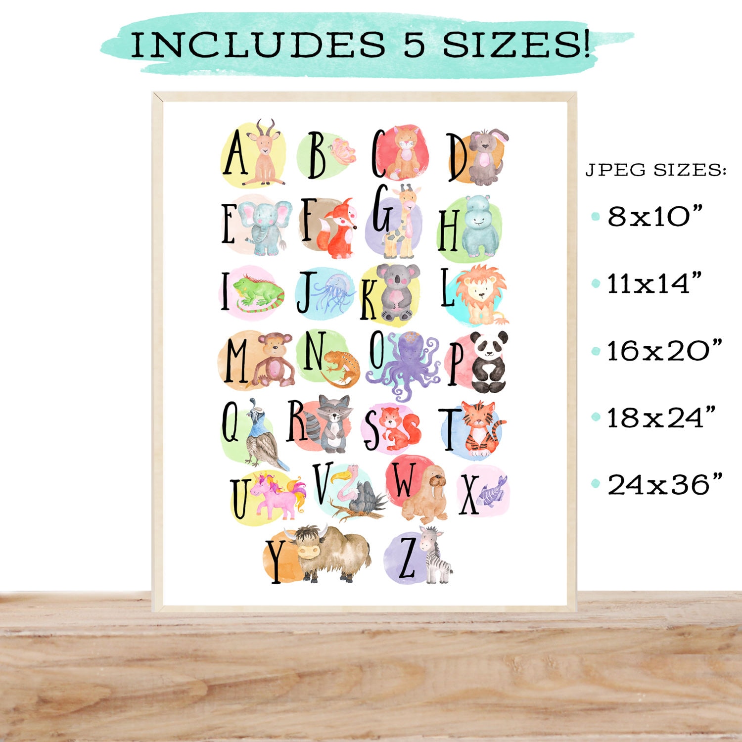 Alphabet Poster Alphabet Art Alphabet Print ABC Wall Art ABC