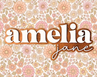 Girl Nursery Name Sign, Custom Wood Name Sign for Nursery Decor Girl or Boy, Boho Name Sign Nursery, Baby Gift for Baby Shower