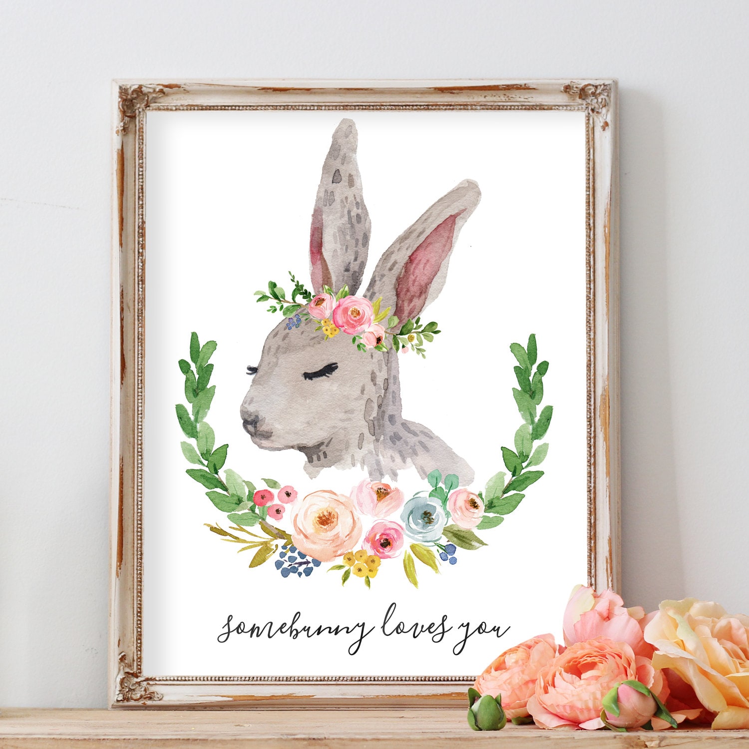 Rabbit Print Bunny Nursery Art Print Bunny Print with | Etsy