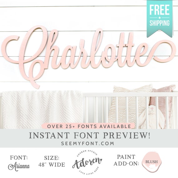 baby nursery name wall art