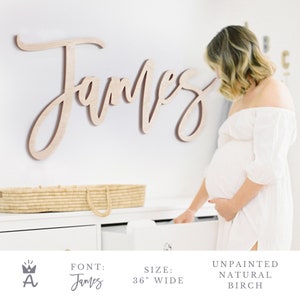 Wooden Name Sign - Nursery Name Sign for Baby Girl or Boy Room with Custom Wooden Letters Baby Shower Gift Wood Name Sign Nursery Decor Art image 3