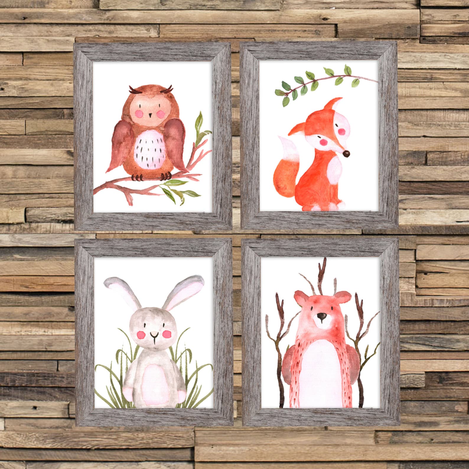 Animal Nursery Art Woodland Nursery Prints Woodland Nursery Etsy