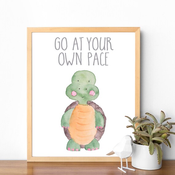 Watercolor Turtle Print, Safari Nursery Decor (Digital Download)