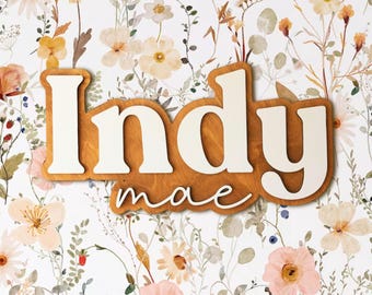 Boho Nursery Decor Girl Name Sign, Large Wood Name Sign for Girls Room, Boho Girls Room Wooden Name Sign, Baby Name Sign for Girl or Boy