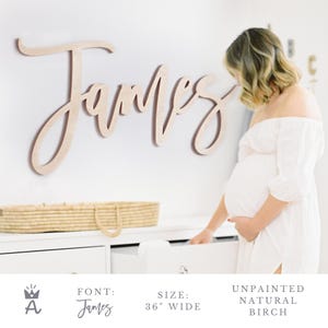 Nursery Decor Name Sign, Boho Baby Name Sign, Custom Wood Name Sign, Neutral Nursery Wall Decor image 9