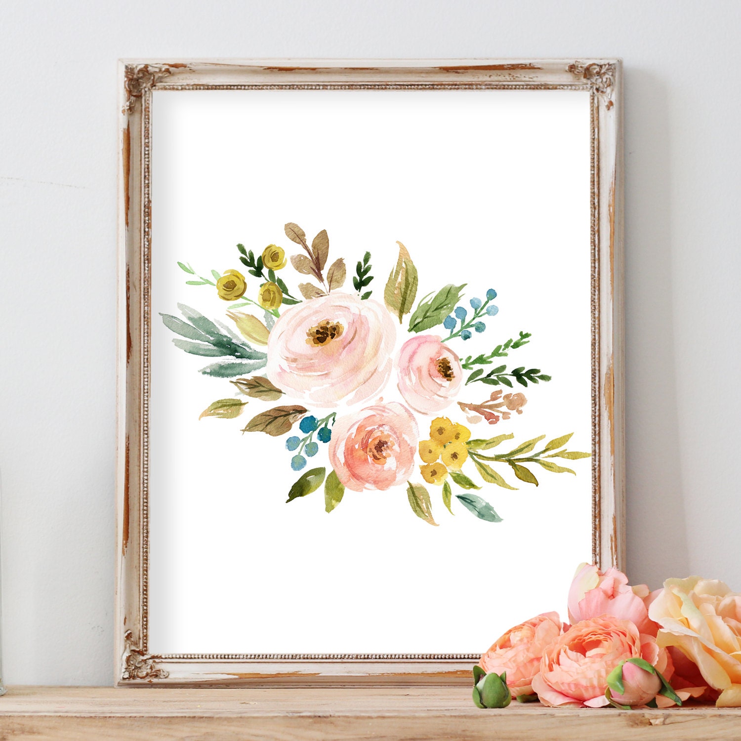 Flower Wall Art Printable Art Floral Print Watercolor Etsy