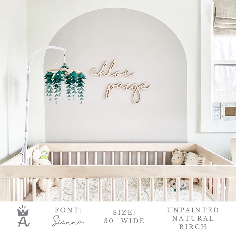 Nursery Decor Name Sign, Boho Baby Name Sign, Custom Wood Name Sign, Neutral Nursery Wall Decor image 6