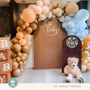 Oh Baby Hoop Wood Sign for Baby Shower Decor, Sprinkle Decorations, Dessert Table Backdrop, Baby Announcement, Photo Booth Prop or Baby Gift image 6