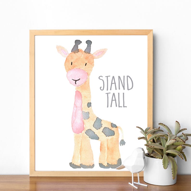 Safari Nursery Wall Art Animal Paintings Baby Animal Prints Animal Watercolor Childrens Wall Art Decor Kids Room Elephant Giraffe Zebra Lion image 4