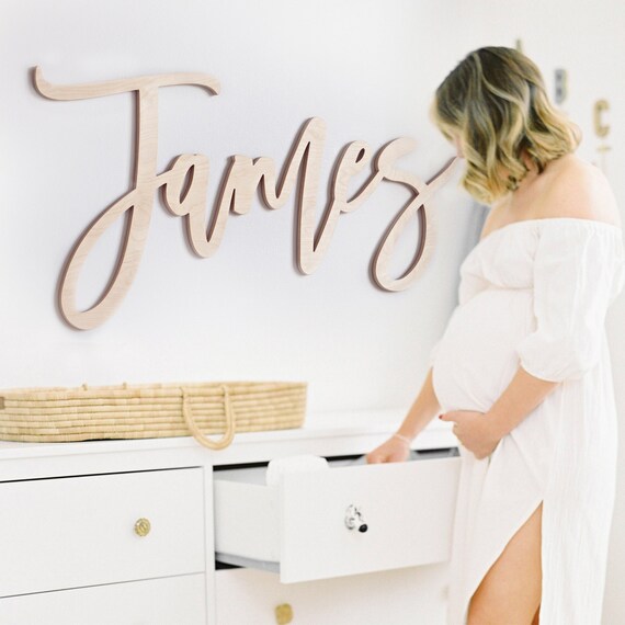 Wooden Name Sign - Nursery Name Sign for Baby Girl or Boy Room with Custom Wooden Letters Baby Shower Gift Wood Name Sign Nursery Decor Art