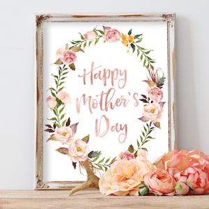 Mother&#39;s Day Printable Art Happy Mothers Day Gift Mums Gift Mothers Day Print Digital Print Wall Art Printable Gifts For Mom Mothers Day Art