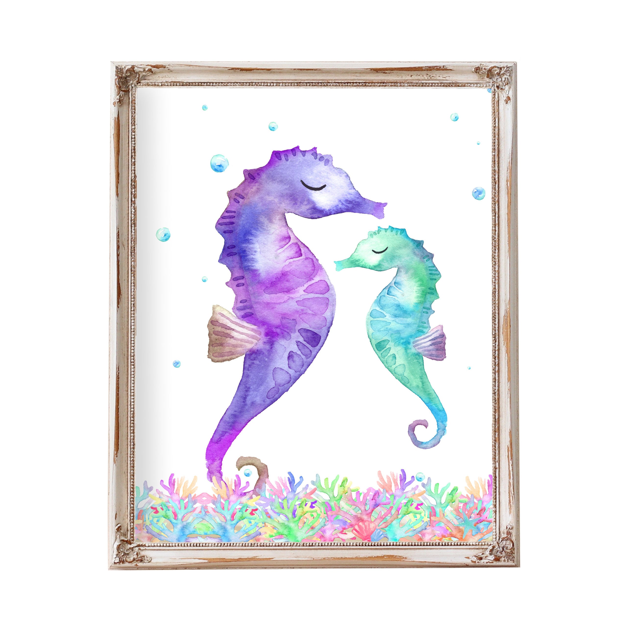 Beach Bathroom Decor Sea Horse Seahorse Decor Seahorse Art Etsy