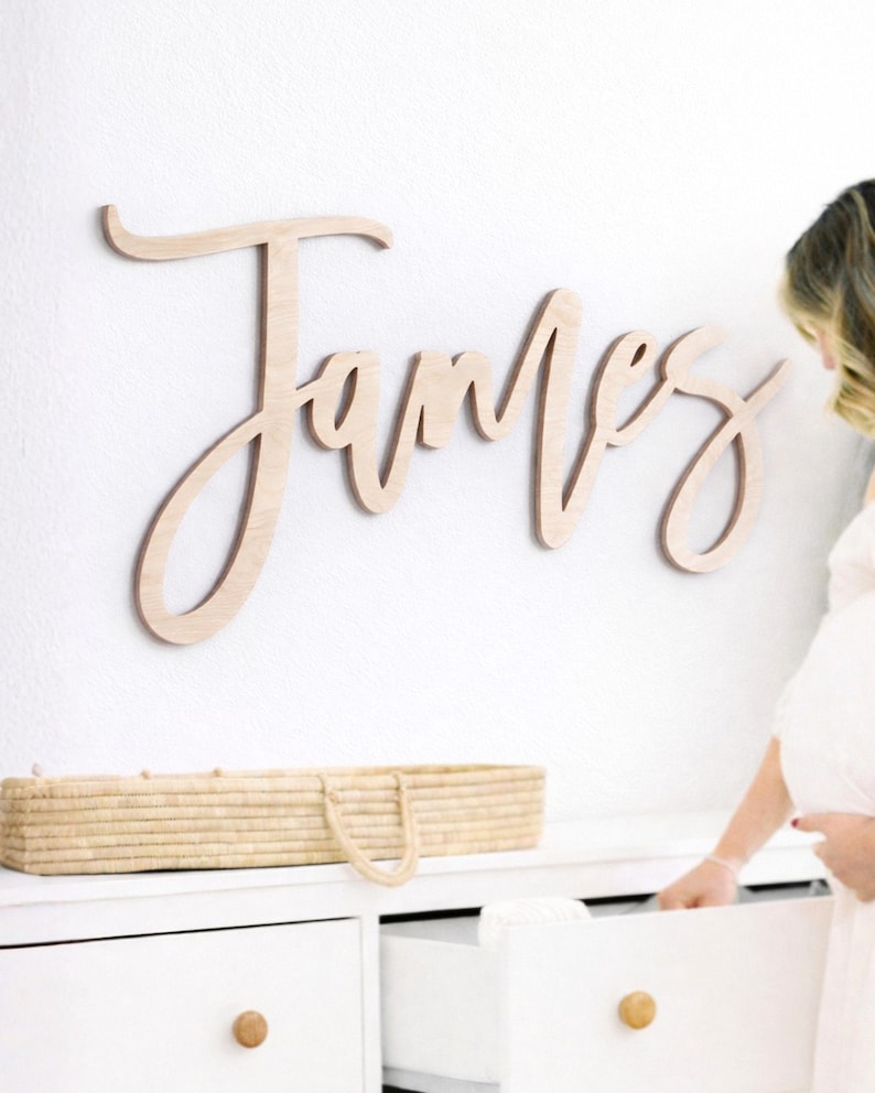 Nursery name sign wood name sign for nursery wall decor with wooden letters for baby boy nursery or baby girl nursery
